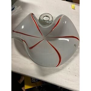 Vintage Murano Seguso Vetri d’arte hand blown giant clam shell bowl Italian